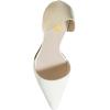 imageFSJ Women Closed Pointed Toe Low Kitten Heel Pumps DOrsay Slip On Comfort Ladies Office Work Shoes Size 415 USWhite