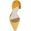 imageFSJ Women Closed Pointed Toe Low Kitten Heel Pumps DOrsay Slip On Comfort Ladies Office Work Shoes Size 415 USYellow