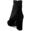 imageFSJ Women Pointed Toe Chunky High Heel Stretch Pull On Ankle Boot Comfy Winter Bootie Size 415 USBlack