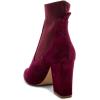 imageFSJ Women Pointed Toe Chunky High Heel Stretch Pull On Ankle Boot Comfy Winter Bootie Size 415 USBurgundy