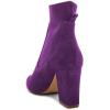imageFSJ Women Pointed Toe Chunky High Heel Stretch Pull On Ankle Boot Comfy Winter Bootie Size 415 USPurple