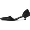 imageFSJ Women Closed Pointed Toe Low Kitten Heel Pumps DOrsay Slip On Comfort Ladies Office Work Shoes Size 415 USBlack