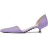 imageFSJ Women Closed Pointed Toe Low Kitten Heel Pumps DOrsay Slip On Comfort Ladies Office Work Shoes Size 415 USMedium Purple