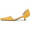 imageFSJ Women Closed Pointed Toe Low Kitten Heel Pumps DOrsay Slip On Comfort Ladies Office Work Shoes Size 415 USYellow