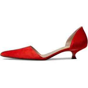 imageFSJ Women Closed Pointed Toe Low Kitten Heel Pumps DOrsay Slip On Comfort Ladies Office Work Shoes Size 415 USRed