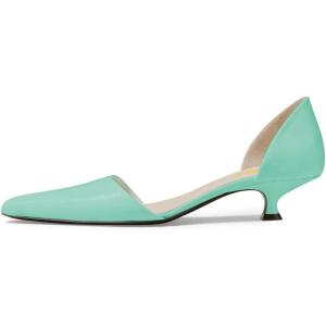 imageFSJ Women Closed Pointed Toe Low Kitten Heel Pumps DOrsay Slip On Comfort Ladies Office Work Shoes Size 415 USTurquoise
