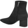 imageFSJ Women Dressy Pointed Toe Ankle Boots Chunky Block Heels Side Zipper Booties Formal Weddng Shoe Size US 415Black Suede