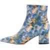 imageFSJ Women Dressy Pointed Toe Ankle Boots Chunky Block Heels Side Zipper Booties Formal Weddng Shoe Size US 415Blue Printing