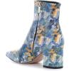 imageFSJ Women Dressy Pointed Toe Ankle Boots Chunky Block Heels Side Zipper Booties Formal Weddng Shoe Size US 415Blue Printing