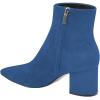 imageFSJ Women Dressy Pointed Toe Ankle Boots Chunky Block Heels Side Zipper Booties Formal Weddng Shoe Size US 415Blue Suede