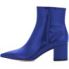 imageFSJ Women Dressy Pointed Toe Ankle Boots Chunky Block Heels Side Zipper Booties Formal Weddng Shoe Size US 415Bluepatent