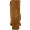 imageFSJ Women Dressy Pointed Toe Ankle Boots Chunky Block Heels Side Zipper Booties Formal Weddng Shoe Size US 415Caramel Suede