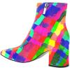 imageFSJ Women Dressy Pointed Toe Ankle Boots Chunky Block Heels Side Zipper Booties Formal Weddng Shoe Size US 415Colorful