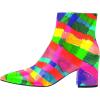 imageFSJ Women Dressy Pointed Toe Ankle Boots Chunky Block Heels Side Zipper Booties Formal Weddng Shoe Size US 415Colorful