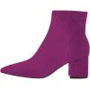 imageFSJ Women Dressy Pointed Toe Ankle Boots Chunky Block Heels Side Zipper Booties Formal Weddng Shoe Size US 415Fuchsia