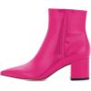 imageFSJ Women Dressy Pointed Toe Ankle Boots Chunky Block Heels Side Zipper Booties Formal Weddng Shoe Size US 415Fuchsiapatent