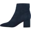 imageFSJ Women Dressy Pointed Toe Ankle Boots Chunky Block Heels Side Zipper Booties Formal Weddng Shoe Size US 415Navy Suede