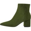 imageFSJ Women Dressy Pointed Toe Ankle Boots Chunky Block Heels Side Zipper Booties Formal Weddng Shoe Size US 415Olive