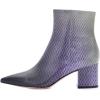 imageFSJ Women Dressy Pointed Toe Ankle Boots Chunky Block Heels Side Zipper Booties Formal Weddng Shoe Size US 415Purple Scales