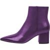 imageFSJ Women Dressy Pointed Toe Ankle Boots Chunky Block Heels Side Zipper Booties Formal Weddng Shoe Size US 415Purpleleather