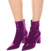 imageFSJ Women Dressy Pointed Toe Ankle Boots Chunky Block Heels Side Zipper Booties Formal Weddng Shoe Size US 415Purplepatent