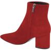 imageFSJ Women Dressy Pointed Toe Ankle Boots Chunky Block Heels Side Zipper Booties Formal Weddng Shoe Size US 415Red Suede