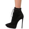 imageFSJ Women Platform Thin Super High Heels Ankle Boots Lace UP Booties Closed Pointed Toe Stiletto Shoes Size 415 USBlack
