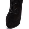imageFSJ Women Platform Thin Super High Heels Ankle Boots Lace UP Booties Closed Pointed Toe Stiletto Shoes Size 415 USBlack