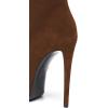 imageFSJ Women Platform Thin Super High Heels Ankle Boots Lace UP Booties Closed Pointed Toe Stiletto Shoes Size 415 USBrown