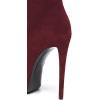 imageFSJ Women Platform Thin Super High Heels Ankle Boots Lace UP Booties Closed Pointed Toe Stiletto Shoes Size 415 USDark Red