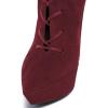 imageFSJ Women Platform Thin Super High Heels Ankle Boots Lace UP Booties Closed Pointed Toe Stiletto Shoes Size 415 USDark Red