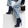 imageFSJ Women Platform Thin Super High Heels Ankle Boots Lace UP Booties Closed Pointed Toe Stiletto Shoes Size 415 USNavy