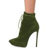 imageFSJ Women Platform Thin Super High Heels Ankle Boots Lace UP Booties Closed Pointed Toe Stiletto Shoes Size 415 USOlive