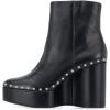 imageFSJ Women Stylish Studded Rhinestones Ankle Booties Platform Wedge High Heels Closed Toe Short Boots With Side Zipper Ladies Dress Party Shoes Size 415 USLeather Black