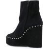 imageFSJ Women Stylish Studded Rhinestones Ankle Booties Platform Wedge High Heels Closed Toe Short Boots With Side Zipper Ladies Dress Party Shoes Size 415 USSuede Black