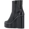 imageFSJ Women Stylish Studded Rhinestones Ankle Booties Platform Wedge High Heels Closed Toe Short Boots With Side Zipper Ladies Dress Party Shoes Size 415 USLeather Black