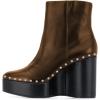 imageFSJ Women Stylish Studded Rhinestones Ankle Booties Platform Wedge High Heels Closed Toe Short Boots With Side Zipper Ladies Dress Party Shoes Size 415 USBrown