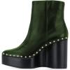 imageFSJ Women Stylish Studded Rhinestones Ankle Booties Platform Wedge High Heels Closed Toe Short Boots With Side Zipper Ladies Dress Party Shoes Size 415 USGreen