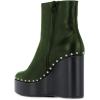 imageFSJ Women Stylish Studded Rhinestones Ankle Booties Platform Wedge High Heels Closed Toe Short Boots With Side Zipper Ladies Dress Party Shoes Size 415 USGreen