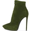 imageFSJ Women Platform Thin Super High Heels Ankle Boots Lace UP Booties Closed Pointed Toe Stiletto Shoes Size 415 USOlive