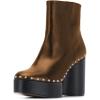imageFSJ Women Stylish Studded Rhinestones Ankle Booties Platform Wedge High Heels Closed Toe Short Boots With Side Zipper Ladies Dress Party Shoes Size 415 USBrown