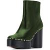 imageFSJ Women Stylish Studded Rhinestones Ankle Booties Platform Wedge High Heels Closed Toe Short Boots With Side Zipper Ladies Dress Party Shoes Size 415 USGreen
