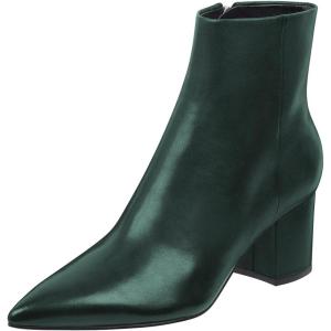 imageFSJ Women Dressy Pointed Toe Ankle Boots Chunky Block Heels Side Zipper Booties Formal Weddng Shoe Size US 415Greenleather