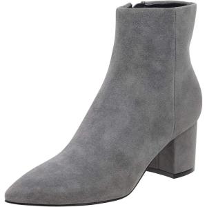 imageFSJ Women Dressy Pointed Toe Ankle Boots Chunky Block Heels Side Zipper Booties Formal Weddng Shoe Size US 415Grey