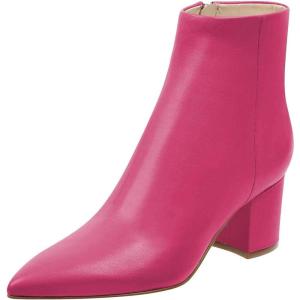 imageFSJ Women Dressy Pointed Toe Ankle Boots Chunky Block Heels Side Zipper Booties Formal Weddng Shoe Size US 415Hot Pink