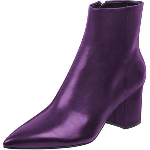 imageFSJ Women Dressy Pointed Toe Ankle Boots Chunky Block Heels Side Zipper Booties Formal Weddng Shoe Size US 415Purpleleather