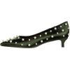 imageFSJ Women Classic Stiletto Kitten Heels Pointed Toe Handmade Pearls Slip On Pumps Clear PVC Office Party Date Bridal Dress Shoes Size 415 USGreen
