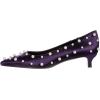 imageFSJ Women Classic Stiletto Kitten Heels Pointed Toe Handmade Pearls Slip On Pumps Clear PVC Office Party Date Bridal Dress Shoes Size 415 USPurple