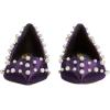 imageFSJ Women Classic Stiletto Kitten Heels Pointed Toe Handmade Pearls Slip On Pumps Clear PVC Office Party Date Bridal Dress Shoes Size 415 USPurple
