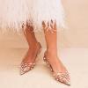 imageFSJ Women Classic Stiletto Kitten Heels Pointed Toe Handmade Pearls Slip On Pumps Clear PVC Office Party Date Bridal Dress Shoes Size 415 USTransparent